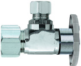 Plumb Pak PP20061LF Angle Shut-Off Valve, 5/8 x 3/8 in Connection, Compression, Quarter-Turn Actuator, Brass Body